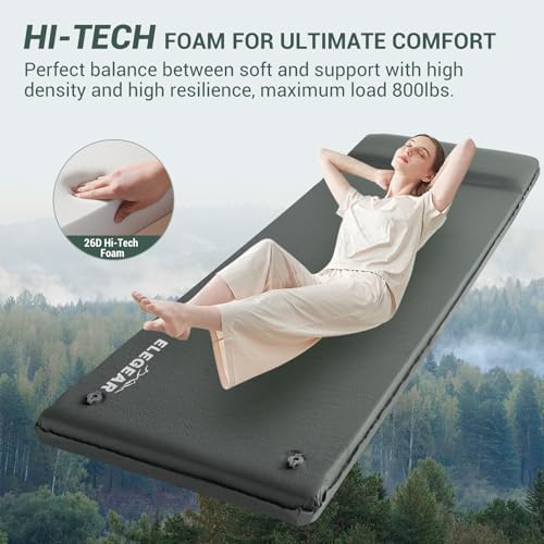 Elegear CumbreX™ Self Inflating Sleeping Pad with Pillow 3.15" Memory Foam - Image 3