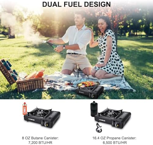 Camplux Dual Fuel Propane & Butane Stove with Carrying Case, Portable Camping Stoves with CSA Certification - Image 2