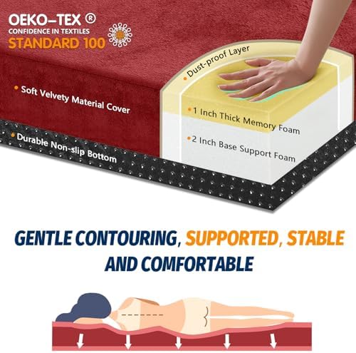 CYMULA Memory Foam Camping Mattress Pad, Sleeping Mat, Portable Roll Up Mattress for Adults, Camping Bed Pads for Sleepover, Car Bed with Travel Bag - Image 6