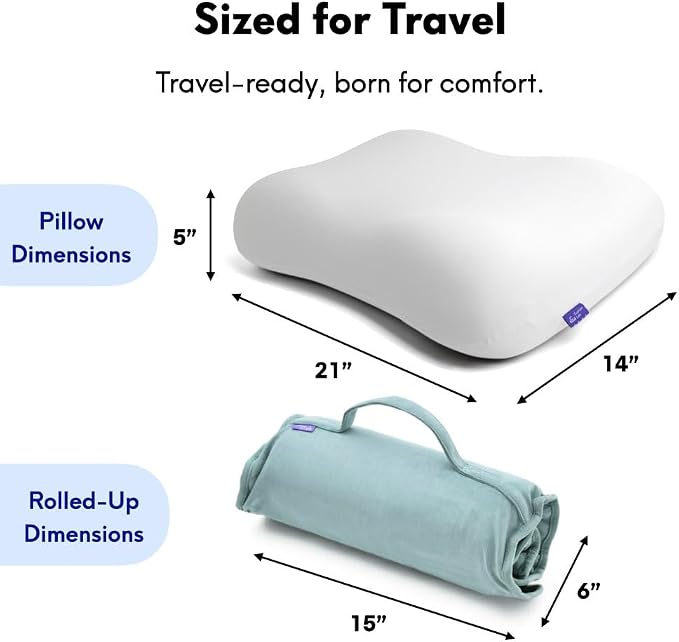 Cushion Lab Travel Deep Sleep Pillow – Compact Memory Foam Neck Pillow - Image 6