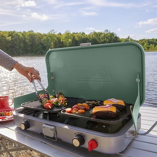 Coleman Cascade 3-in-1 Outdoor Camp Stove, Portable Cooktop with Included Cast-Iron Grill & Griddle Accessories, 24,000 BTUs of Power for Camping, Tailgating, Grilling - Image 5