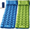 2 Pack 4-Inch Ultralight Camping Sleeping Pads with Foot Pump by Oramoose