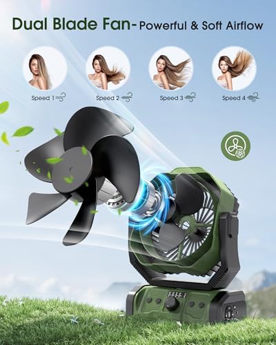 Portable Rechargeable Camping Fan 20000mAh Cordless Battery Powered Fans - Image 3
