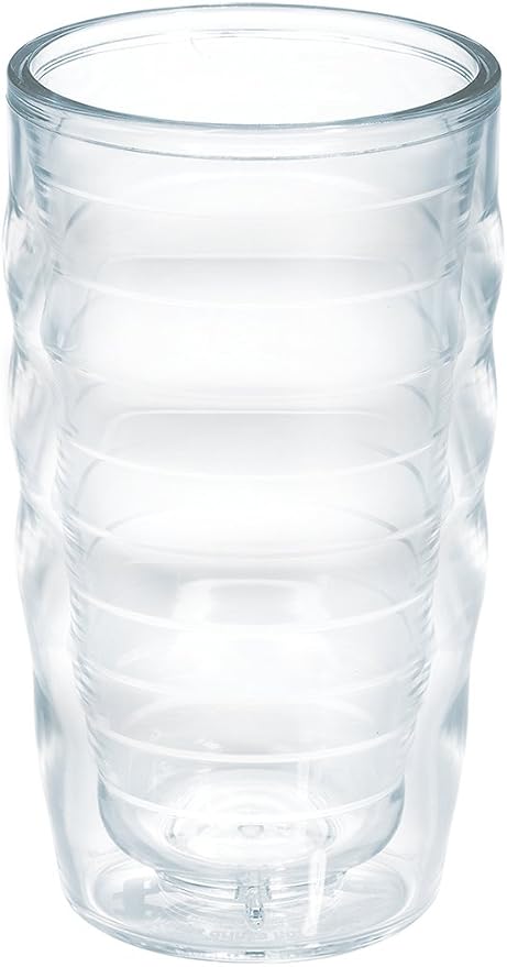 Tervis Clear & Colorful Tabletop Made in USA Double Walled Insulated Tumbler Travel Cup Keeps Drinks Cold & Hot, 10oz Wavy, Clear by TervisTumblerCompany