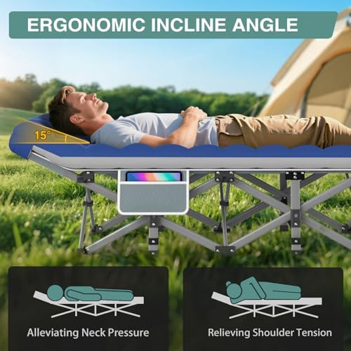 ZENPETIO Folding Camping Cot for Adults, 28" Heavy-Duty Portable Cots Bed - Image 4