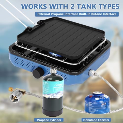 Hisencn single burner camp stove with Grill Pan for Camping,RV Essentials - Image 6