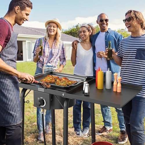 ROVSUN Single Burner Gas Stove with Side Shelf, 100,000BTU Portable Propane Stove with Removable Leg & Regulator for Camping Home Backyard Outdoor Cooking Brewing Canning Turkey Frying - Image 7