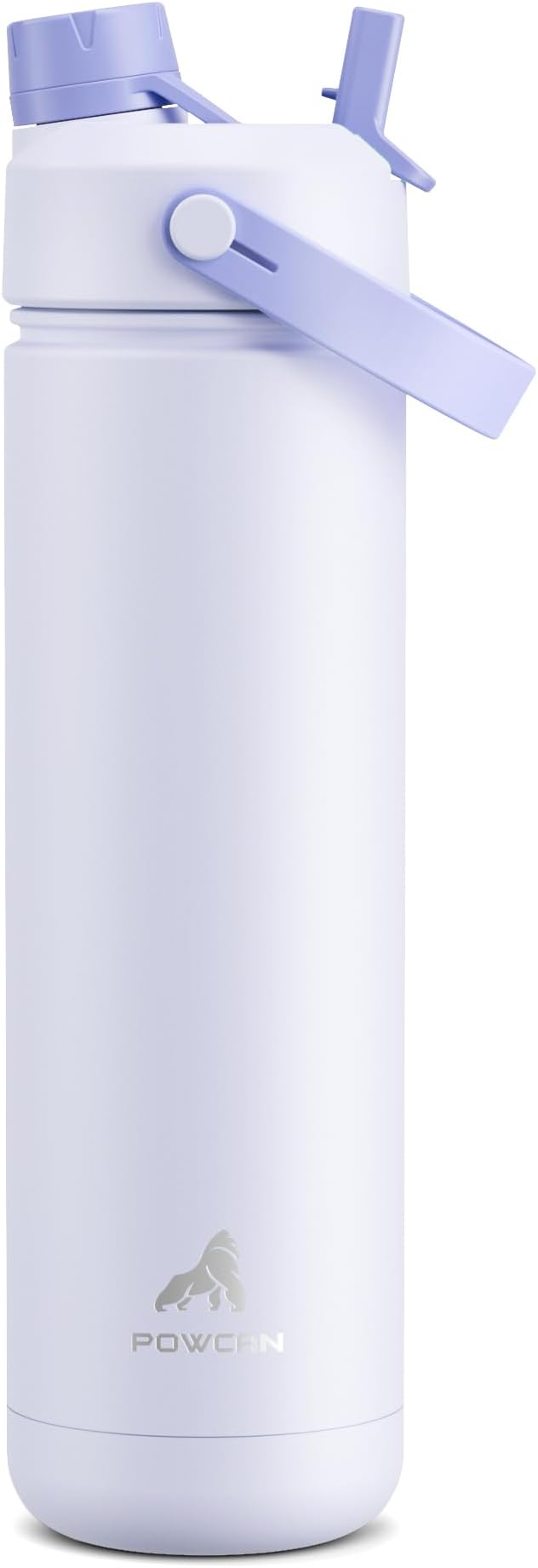 POWCAN 26 oz Insulated Water Bottle with 2-in-1 Straw and Spout Lid, Keep Cold 24H, Leak-Proof, Fits in Car Cup Holder, Stainless Steel Water Bottle for Sports, Travel, and School (Lupine) by POWCAN