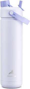 POWCAN 26 oz Insulated Water Bottle with 2-in-1 Straw and Spout Lid, Keep Cold 24H, Leak-Proof, Fits in Car Cup Holder, Stainless Steel Water Bottle for Sports, Travel, and School (Lupine) by POWCAN
