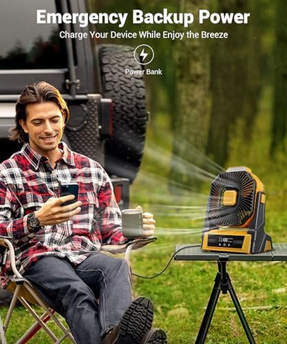 KopBeau 20000mAh Portable Rechargeable Fan, Battery Powered Camping Fan - Image 4