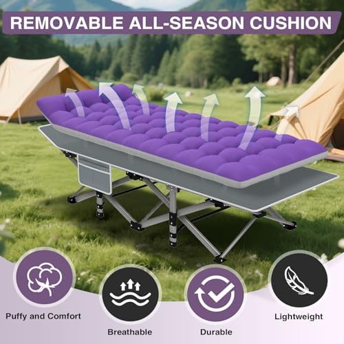 ZENPETIO Folding Camping Cot for Adults, 28" Heavy-Duty Portable Cots Bed - Image 3