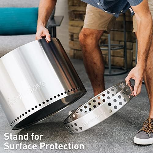 Solo Stove Bonfire Big Yard Bundle 2.0 | Incl. Bonfire Smokeless Fire Pit with Stand, Shield, Shelter, Portable for Wood Burning, Removable Ash Pan, Stainless Steel, H: 16.75in x Dia: 19.5in, 28.25lbs - Image 5