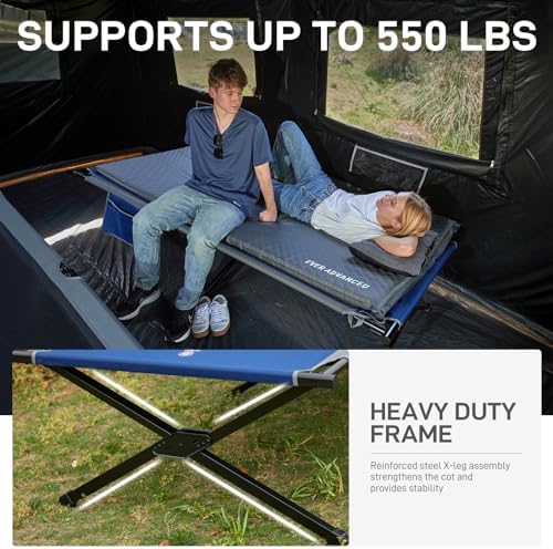 EVER ADVANCED Extra Wide Camping Cot for Adults Oversized XXL Sleeping Cots Folding Cot Bed with Carry Bag, 84.3" L x 41.9" W, Support to 550 lbs - Image 3