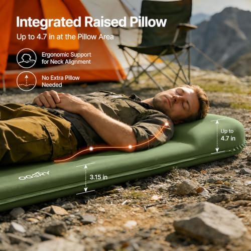 OGERY Self-Inflating Sleeping Pad, 3" Memory Foam Camping Mattress - Image 5