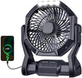 Portable Rechargeable Fan, 20000mAh Battery Powered Camping Fan with LED Light & Hook, 270° Adjustable, 4-Speed,4-Timer Camping Essentials for Outdoor Tent Travel BBQ Car, Gifts for Men Dad_Dark Black by Unknown