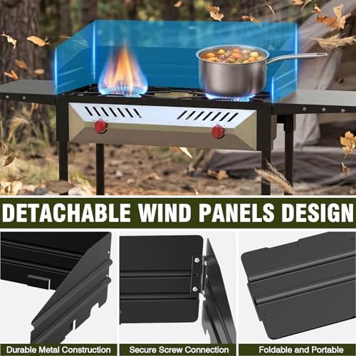 BESTFIRE High Pressure 150k BTU 2 Burner Outdoor Propane Gas Stove - Image 3