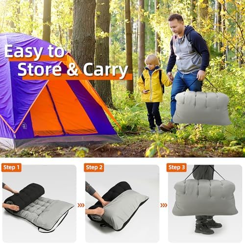 Fragess Portable Camping Cot, Sleeping Cots for Adults, 28" Extra Wide Folding Cot Max Load 600LBS with Thick Mattress, Portable Camping Bed for Outdoor Camp/Office, Home Nap (Black+Grey) - Image 3