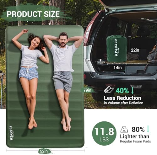 Elegear Air & Foam Self Inflating Sleeping Pad with Electric Pump 4" Full - Image 6