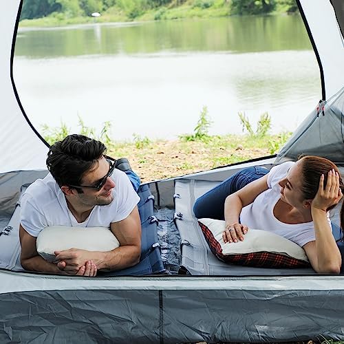TIMBER RIDGE 20-Second Quick Set-Up Camping Cot, Lightweight Aluminum Folding Cot with Zipper Closure, Portable Carry Bag Included for Camping, Travel and Outdoors, Support up to 225lbs, Blue 2pcs - Image 6