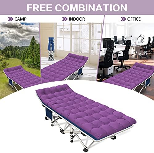 2 Pack Camping Cot with Thick Pad, Cots for Sleeping with Carry Bag - Image 2