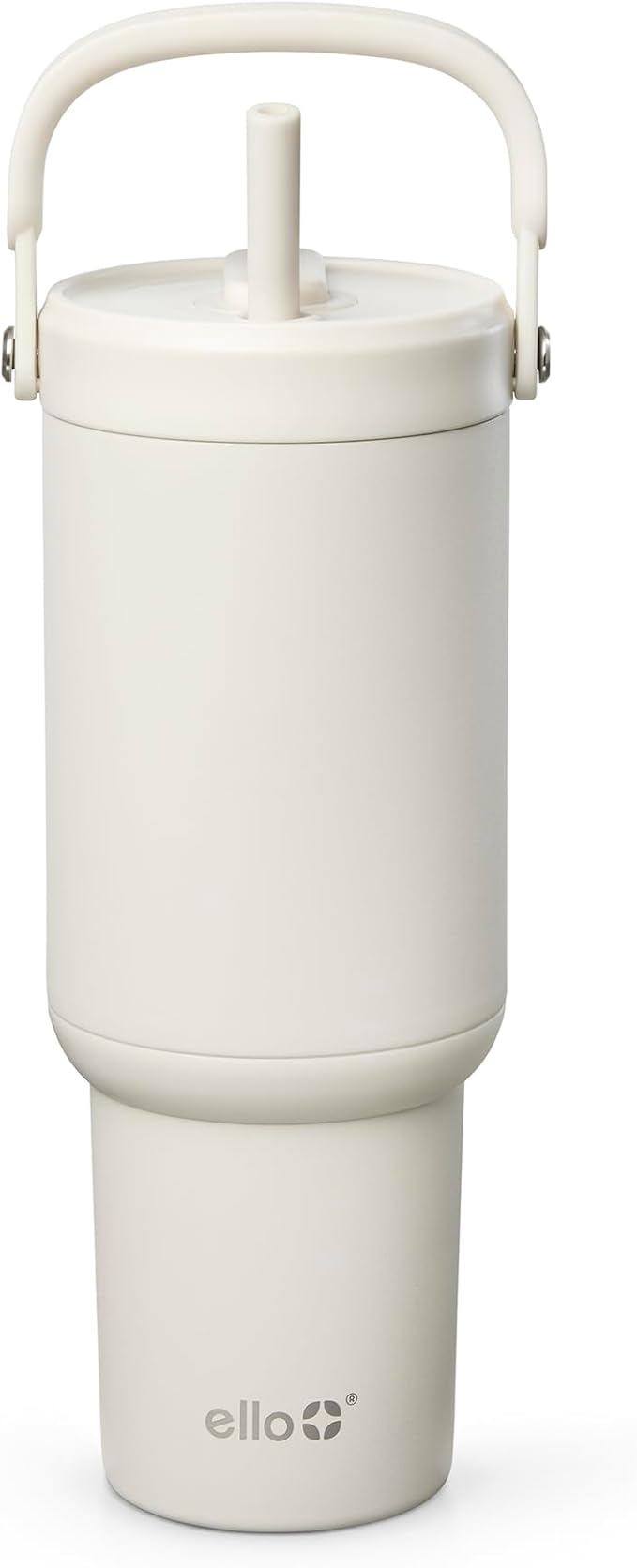 Ello Oasis Go+ 26oz Tumbler with Top Handle and Retracting Straw | Reusable Insulated Stainless Steel Cup, 100% Leakproof Water Bottle, 24 Hours Cold, Cup Holder Friendly For Travel | Mineral by Ello