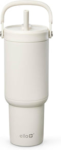Ello Oasis Go+ 26oz Tumbler with Top Handle and Retracting Straw | Reusable Insulated Stainless Steel Cup, 100% Leakproof Water Bottle, 24 Hours Cold, Cup Holder Friendly For Travel | Mineral by Ello