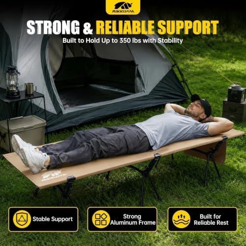 MIKKUPPA Backpacking Camping Cot for Adults, Heavy-Duty Portable Cot Bed - Image 6