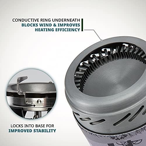 HikeCrew Portable Gas Powered Stove top & Cooking System, Compact Camping Cooktop with 1L Pot, Silicone Lid, Folding Handle & Carry Bag, Perfect for Camping, Hiking, Backpacking, Survival & Emergenc - Image 4