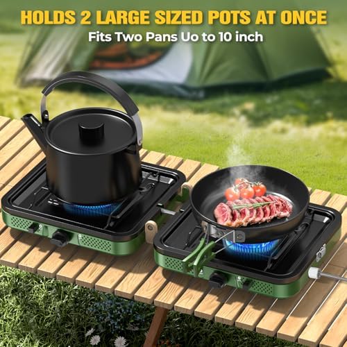 2 Burner Camping Stove,Portable Propane Camp Stove,Folding Gas Stove - Image 5