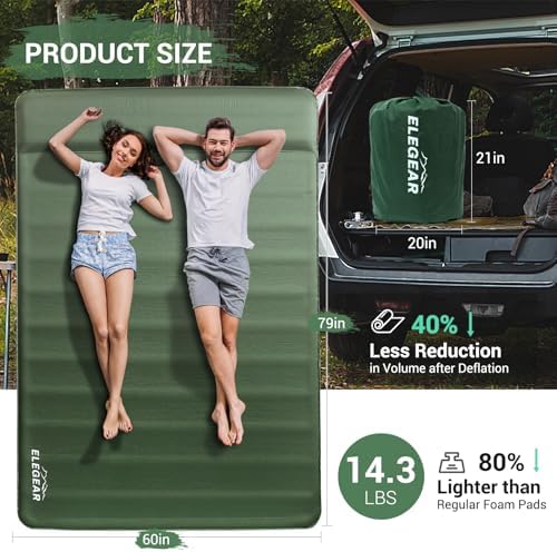 Elegear Air & Foam Camping Mattress 4" Built-in Electric Pump, Gueen Size - Image 7