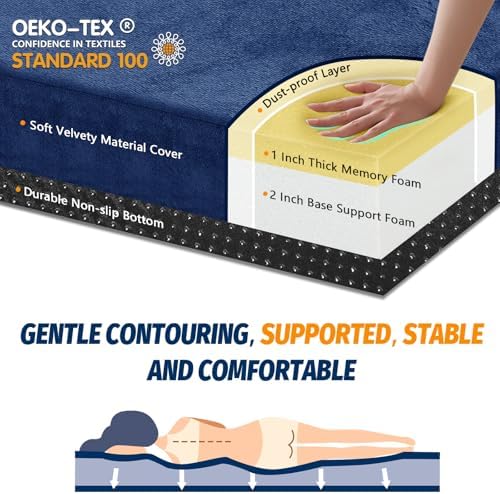 CYMULA Memory Foam Camping Mattress Pad, CertiPUR-US Sleeping Mat, Portable Roll Up Mattress for Adults, Camping Bed Pads for Sleepover, Car Bed with Travel Bag - Image 2