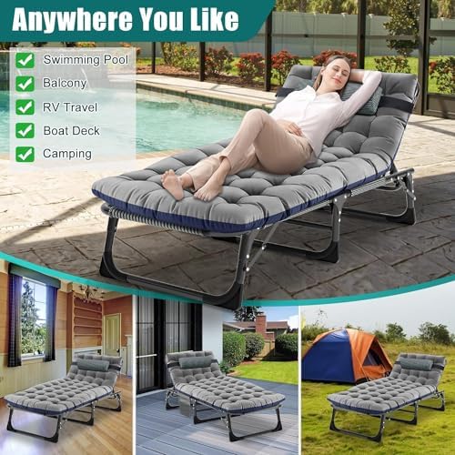 DoCred Folding Camping Cot with Mattress, 2 Pack Heavy Duty Folding Cot - Image 4