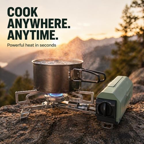 Portable Butane Gas Stove for Camping, Outdoor, and Indoor Cooking, Compact Lightweight Single Burner with Carrying Bag for Travel – by Altena - Image 2