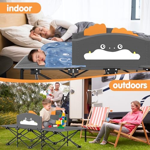 Suteck Kids Camping Cot, Comfortable Toddler Cots Bed with Blanket - Image 6