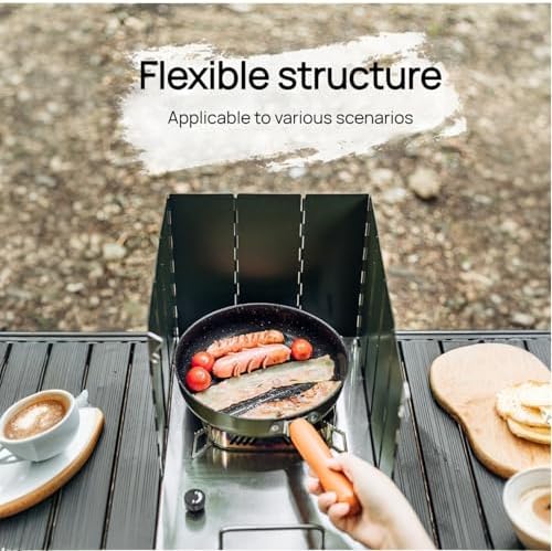 Foldable Camping Stove Windscreen, Green Aluminum Outdoor Windshield Gas Stove Lightweight Wind Screen for Camping, Wind GuardGlamping, Hiking, Picnic, Backpacking - Image 5