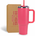 Hogg Big Swig 40 oz Tumbler with Handle and Straw - Pamplona Pink, 40oz Insulated Stainless Steel, Water Tumbler with Straw, Water Cup with Handle, Versatile Leak Proof Lid by HoggOutfitters