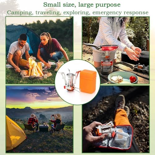 Portable Camping Stove Backpacking Stove, Specialized Hiking Stove Camping Stove with Piezo Ignition Stable Support Wind-Resistance, Camp Stove for Outdoor cooking Camping Hiking Adventure Cooking - Image 6