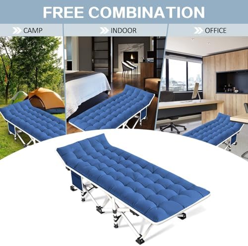 2 Pack Camping Cot with Mattress, Camping Cots for Adults - Image 6