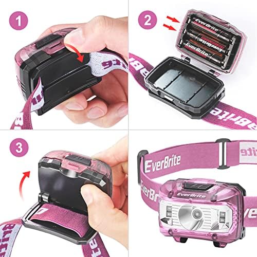 EverBrite Headlamp, 2 Pack Kids Headlamp with Red Light and Memory Function, Head Lamp for Adults and Kids with 5 Modes, Bright Headlamps for Camping, Running, Christmas Gifts, Batteries Included - Image 5