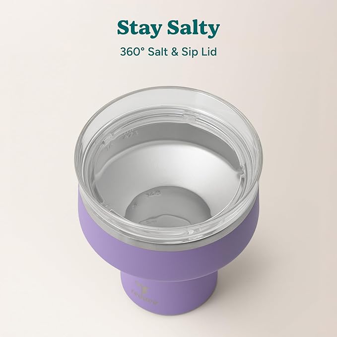 REDUCE Saltini 16 oz Cocktail Tumbler - Insulated Margarita Tumbler with Lid - Keeps Drinks Cold for 10 Hours - 360 Sippable Martini Glass Alternative - Shatterproof, Perfect for Parties-Purple Punch - Image 4