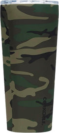 Corkcicle Classic Tumbler - Insulated Stainless Steel Travel Cup - Cold & Hot Drinks - Reusable - Durable - Spill Proof Lid - Non-Slip Silicone Base - Easy Grip - BPA Free - 24 oz - Woodland Camo by Corkcicle