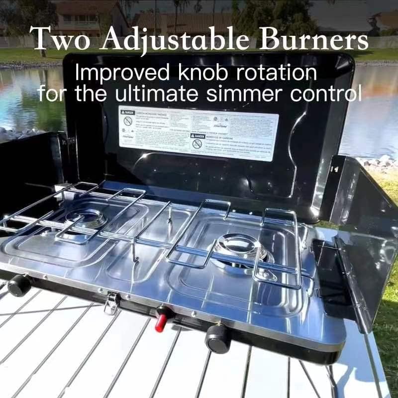 FineFlame Camping Stove, Propane Portable Camp Stove, 20000BTU-2 Burners - Image 5