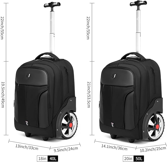 Rolling Backpack, Waterproof Backpack - Image 4