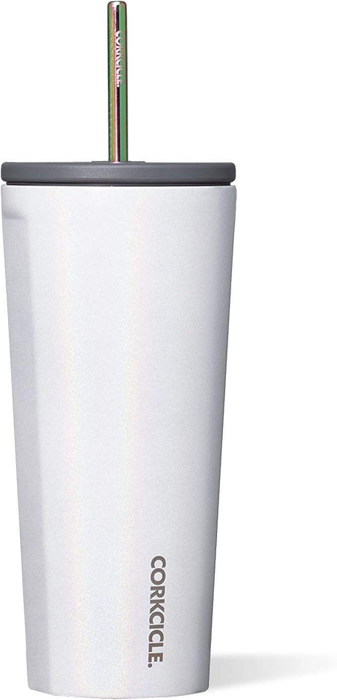 Corkcicle Cold Cup Insulated Tumbler with Straw - Keeps Drinks Cold for 12 Hours - Triple-Insulated Stainless Steel - Leak-Resistant Lid - Summer Drinkware Gift - 24 oz - Unicorn Magic by Corkcicle