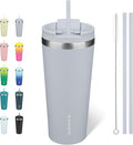 BJPKPK 22oz Stainless Steel Insulated Tumbler With lid And Straw Travel Coffee Thermal Tumblers Cup For Women And Men,Modern Blue by BJPKPK