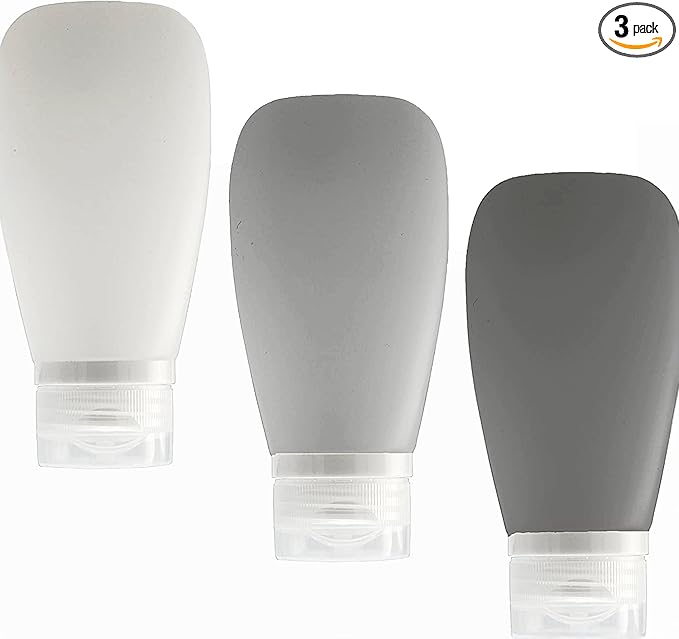 Travel Bottles for Toiletries, TSA Approved 3oz Leak Proof Silicone Refillable by Lyob