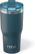 RTIC 30oz Essential Tumbler with Lid, Ceramic Lined, Insulated, Stainless Steel, Metal, Double Wall Vacuum-Insulation, Travel Cup for Iced Coffee, Tea, Hot and Cold Drink, Marine by RTIC
