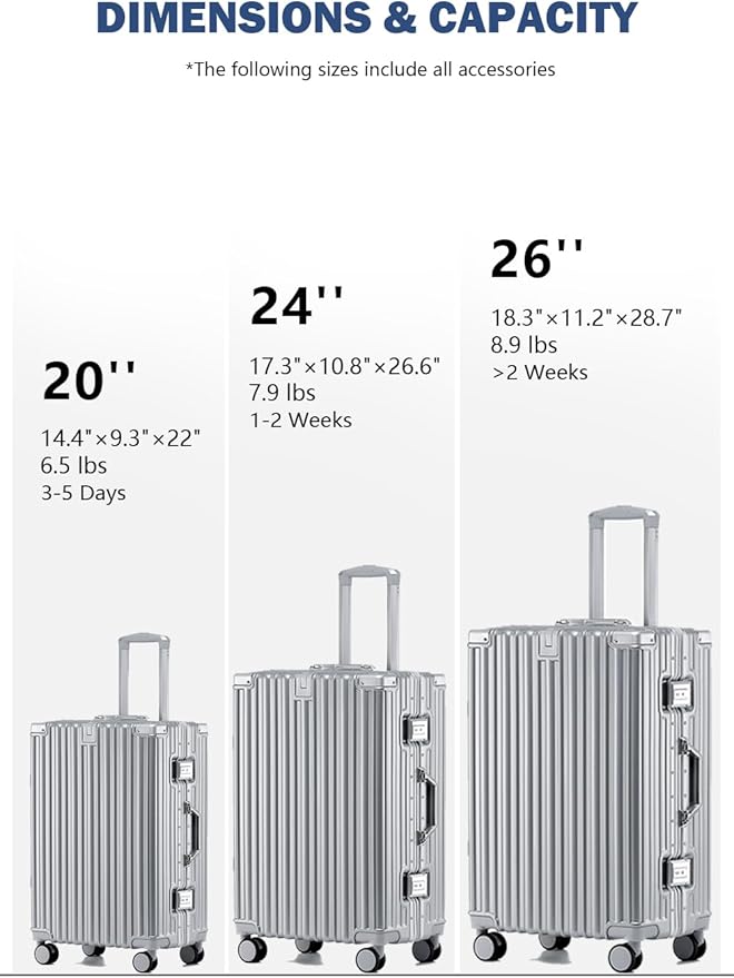 HotWay 24 Inch Aluminum Frame Luggage - Image 3