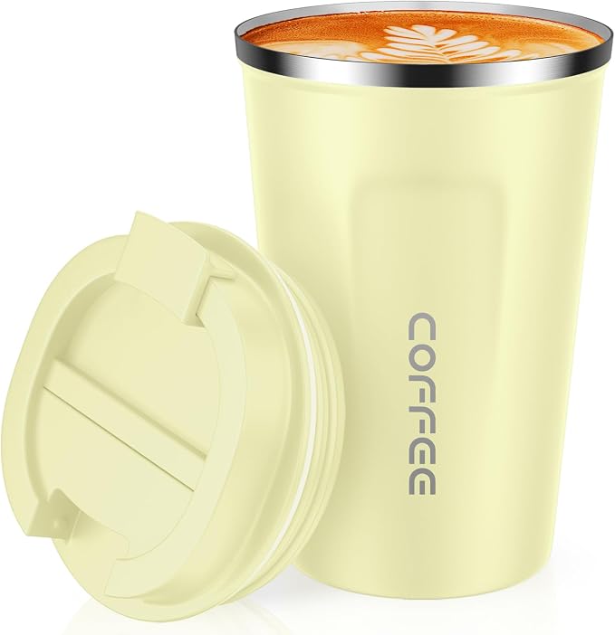 CS COSDDI 12 oz Stainless Steel Vacuum Insulated Tumbler - Coffee Travel Mug Spill Proof with Lid - Coffee Cups for Keep Hot/Ice Coffee,Tea and Beer by CSCOSSDI