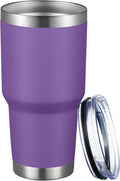 MEWAY 30oz Tumbler Double Wall Vacuum Insulated Travel Mug, Stainless Steel Tumbler with Lid, Durable Powder Coated Insulated Coffee Cup for Cold & Hot Drinks (Purple,1 PACK) by MEWAY